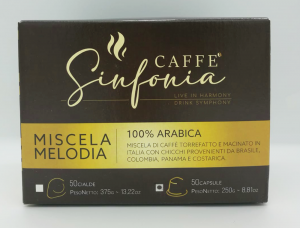 Caffè Sinfonia<br>Miscela Melodia<br>100% Arabica • Capsule 50pz